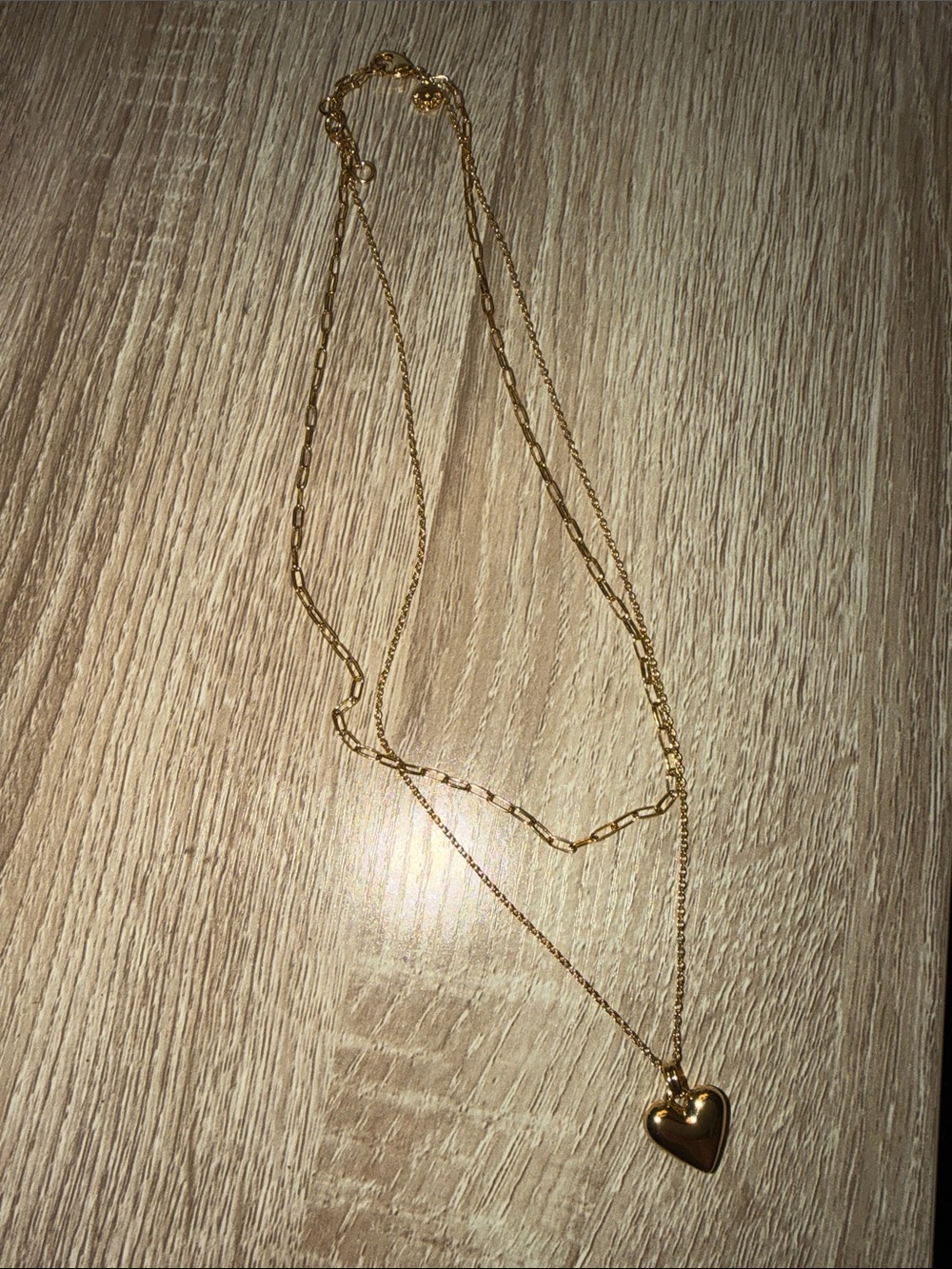 Talbots Layered Gold Heart Necklace